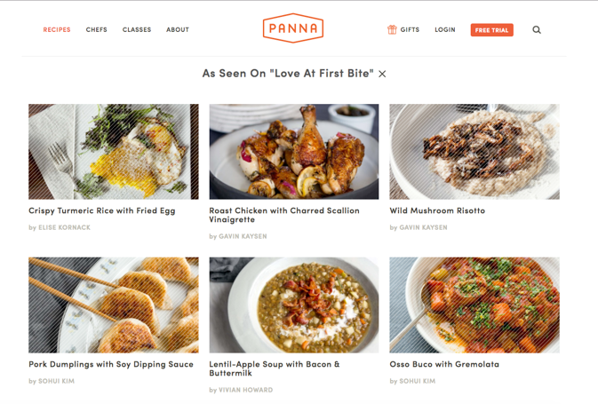Panna2 A screenshot of Panna's recipe page