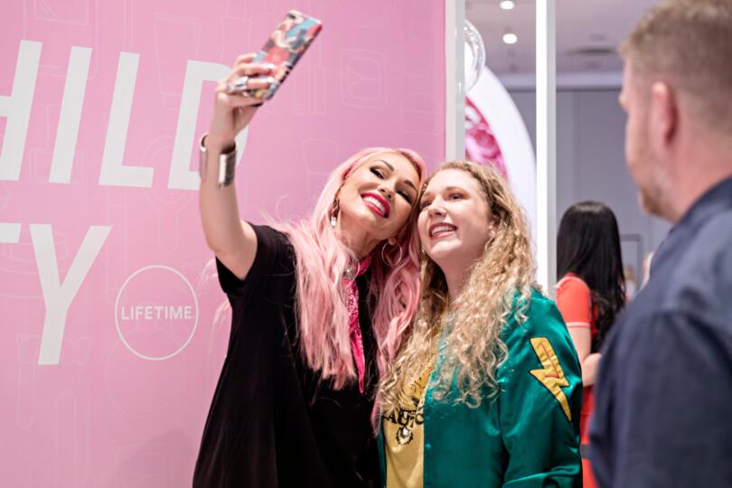 8_Talent Lounge (Glam Masters Talent Meet & Greet) Two women take a selfie at a Glam Masters Talent Meet & Greet