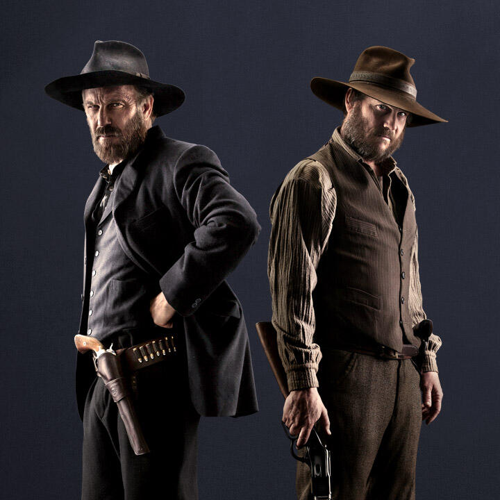 Kevin Costner and Bill Paxton in Hatfield & McCoys