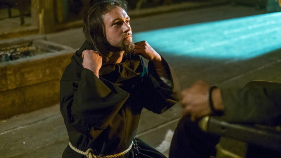 George Blagden as Athelstan (Photo credit: Bernard Walsh)