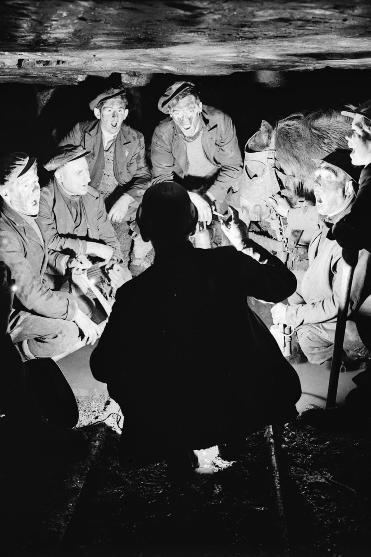 Welsh miners singing Christmas carols.