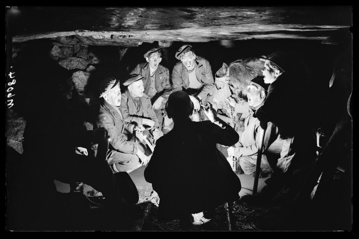 Welsh miners singing Christmas carols.