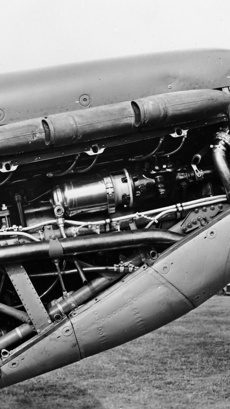 Rolls Royce Merlin engine installed into the Spitfire Mark IIA for the Royal Air Force.