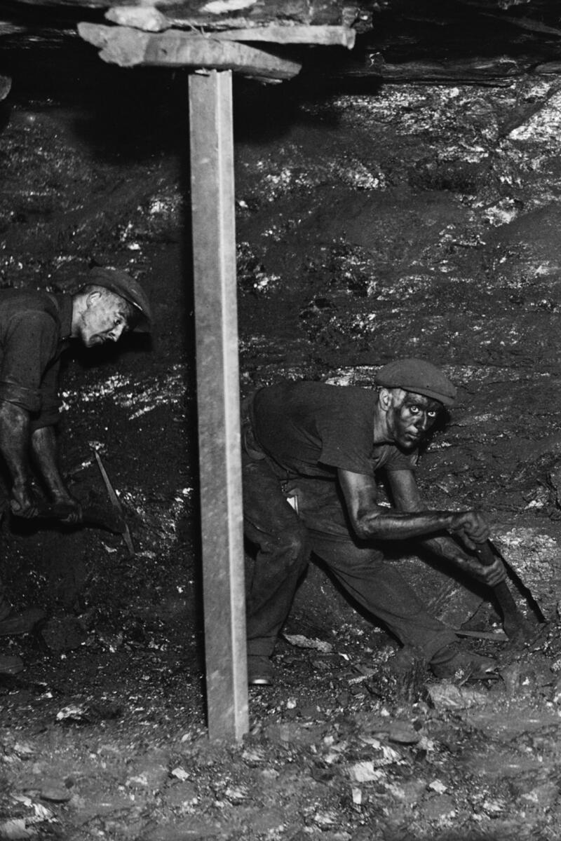 Miners digging for coal in South Wales, 1931