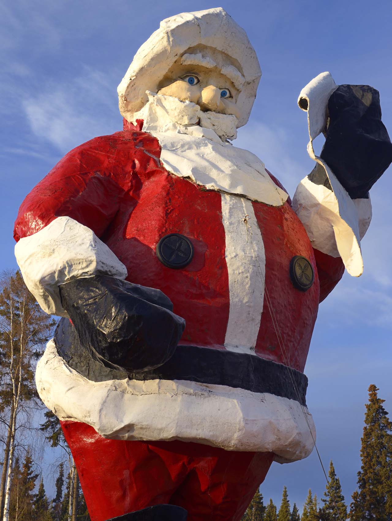 Giant Santa Claus statue at Santaland in North Pole, Alaska