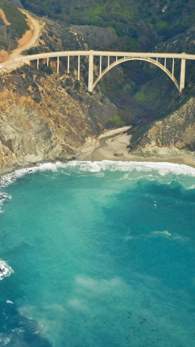 Highway One along the coastline of Big Sur