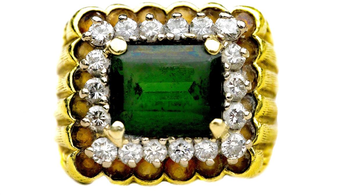 Elvis's gold, diamond and emerald ring