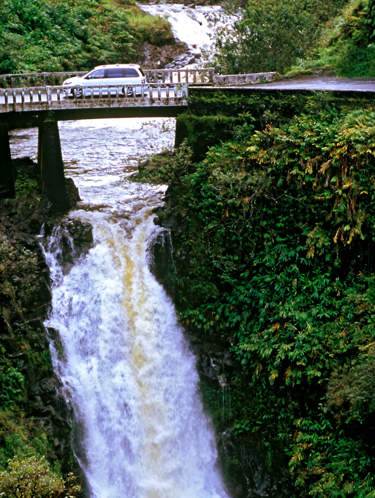 Wailuaiki Falls on the road through the rainforest to Hana