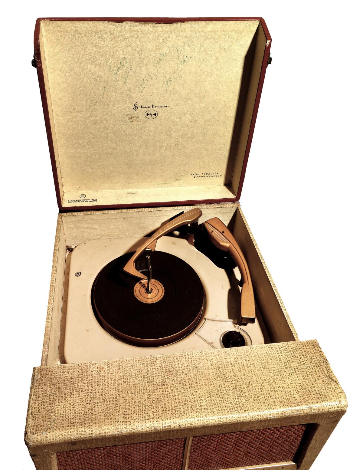Record player, a gift from Louis Harris