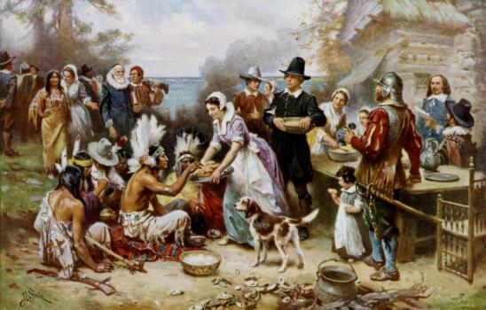 How many people were at the first Thanksgiving?