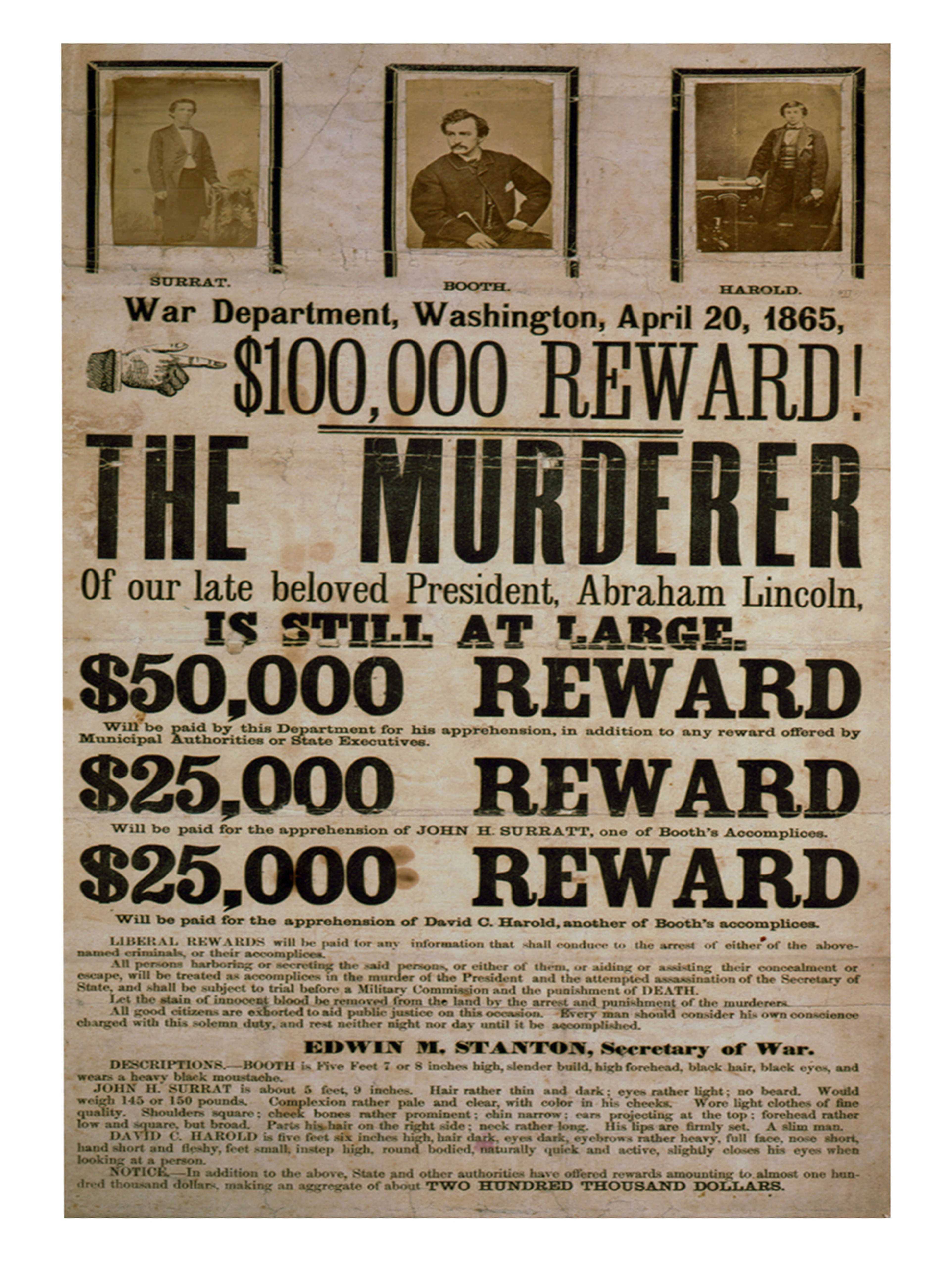 Who Received The Reward For John Wilkes Booth S Capture History