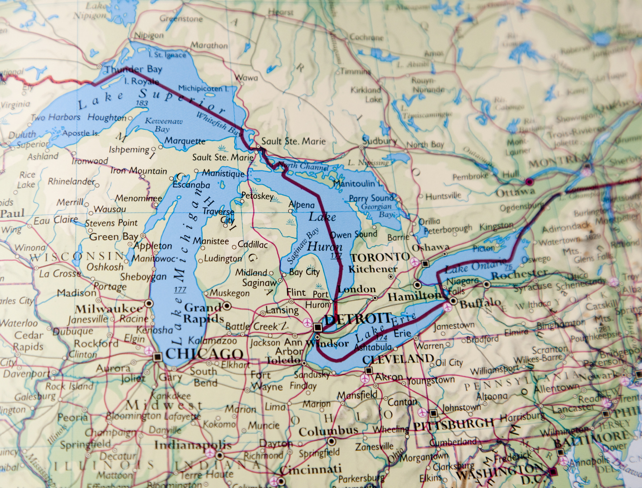 Great Lakes Waterway Map - Ferry Map