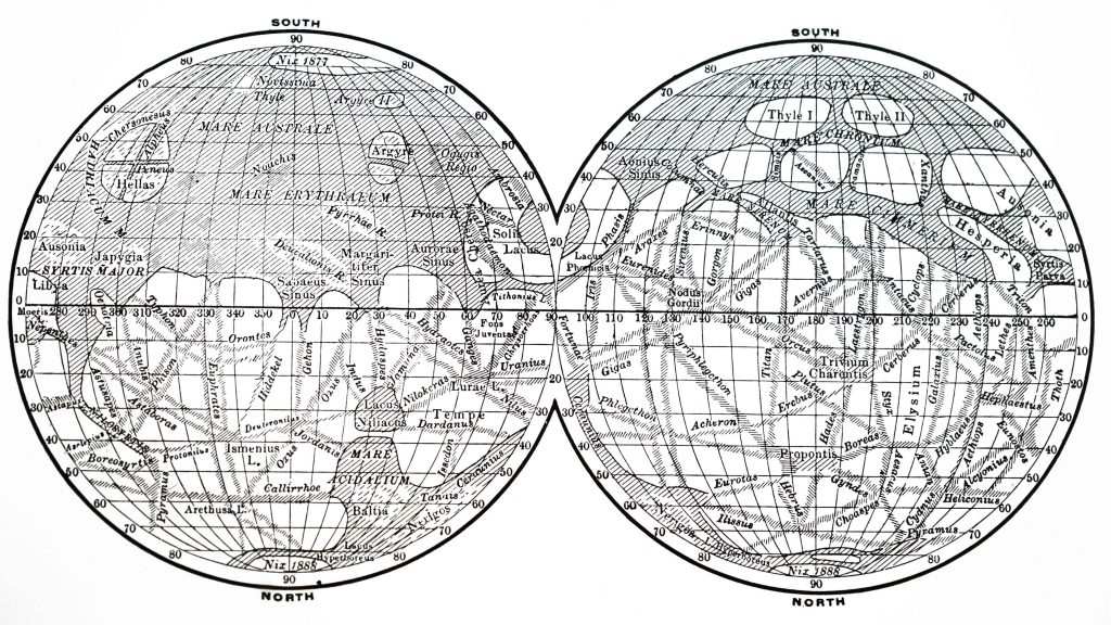 Giovanni Schiaparelli Map of Mars