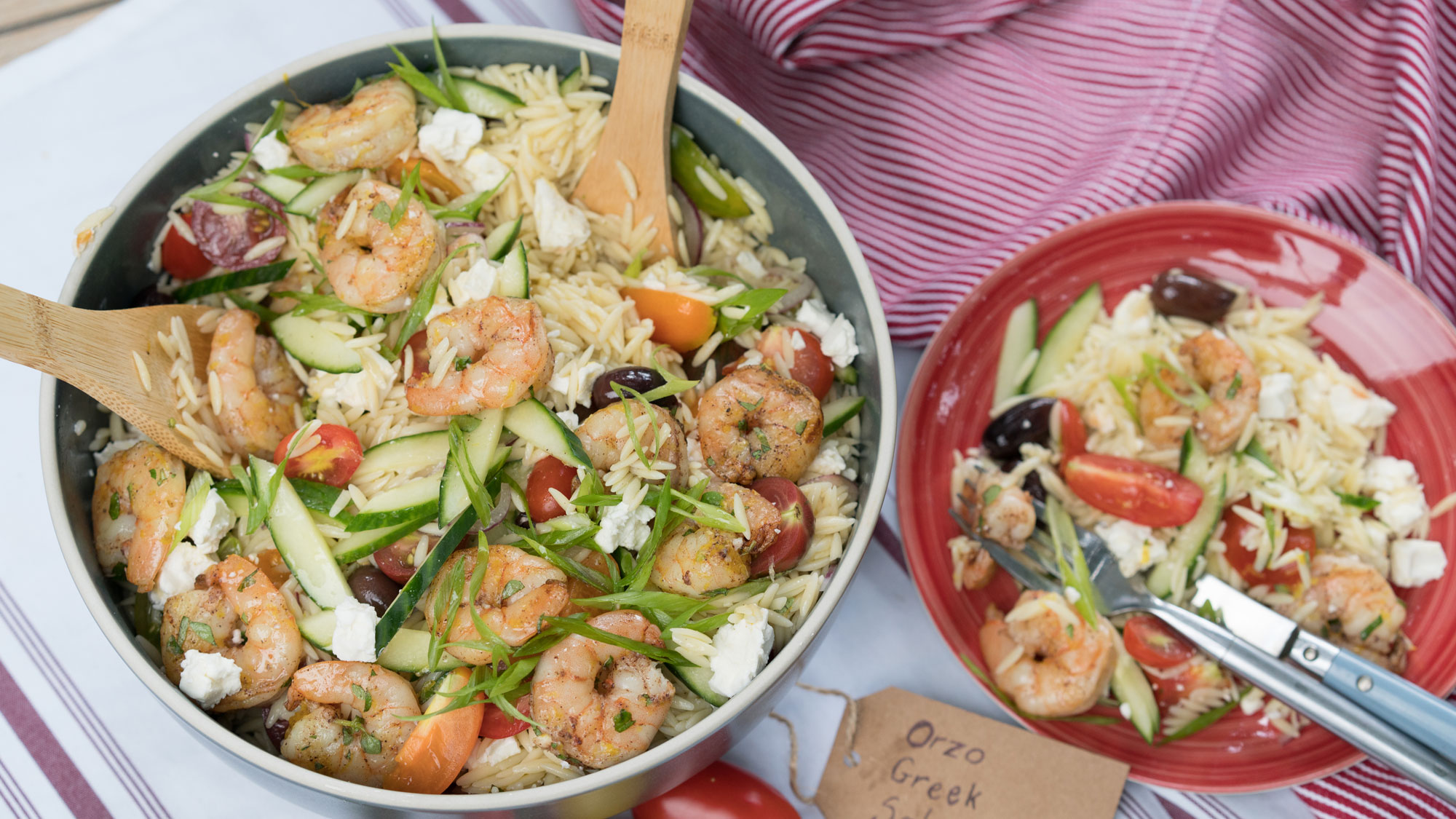 Beat the Heat: Orzo Shrimp Greek Salad Recipe