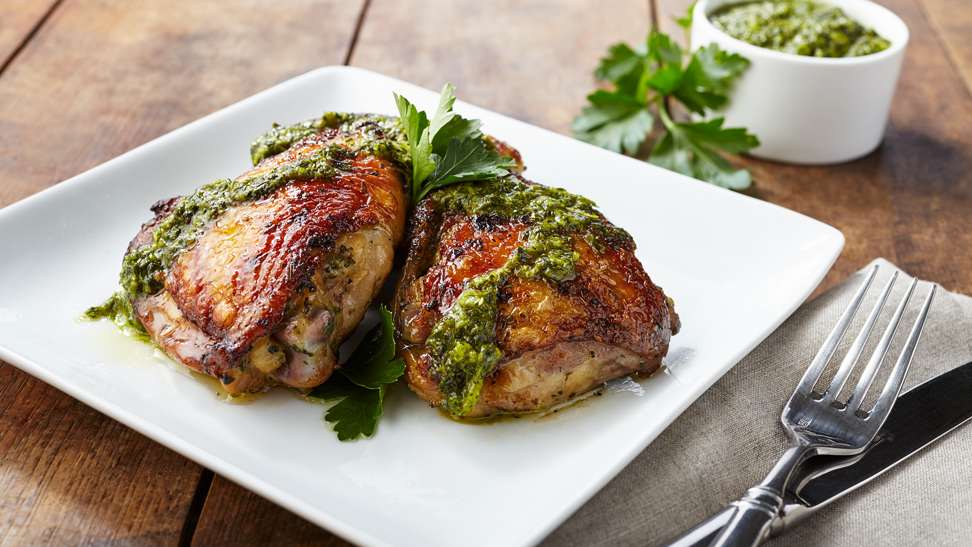 Chicken Thighs with Scrappy Green Sauce Recipe