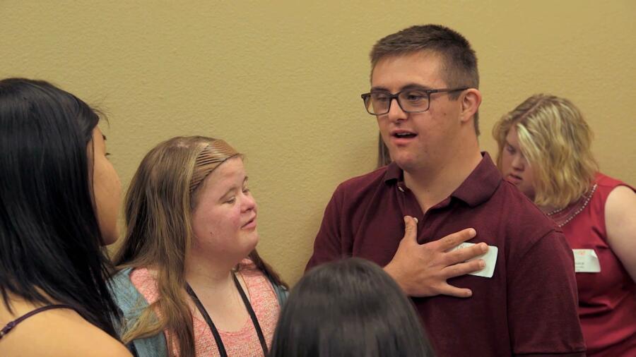 Sean works the room