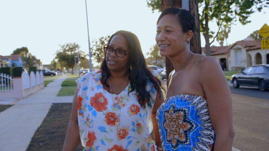 Desiree and Christina watch the shoot