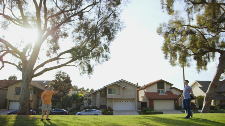 Steven and Nick play catch and talk