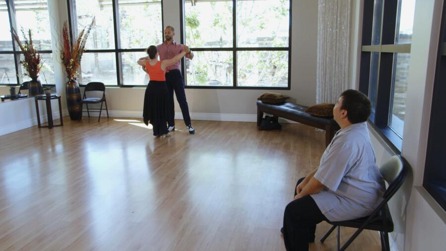 Angel watches Cristina and Rumen rehearse