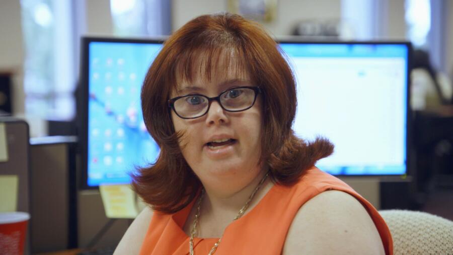 Rachel enjoys another day at the office