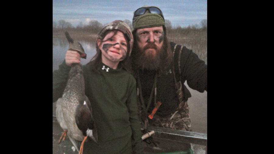 Mia and Jase Robertson on a duck hunt