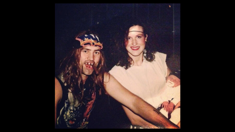 Old photo of Willie and Korie Robertson with baby John Luke dressed up for Halloween
