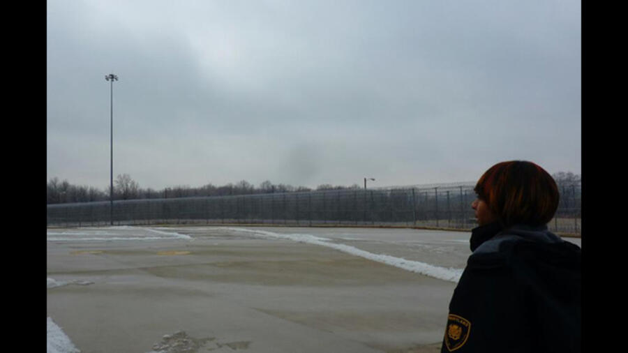 Officer stand outside Maryland women's prison