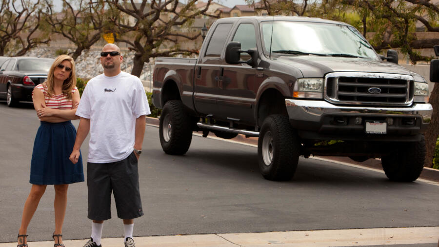 Brandi and Jarrod use pickup truck