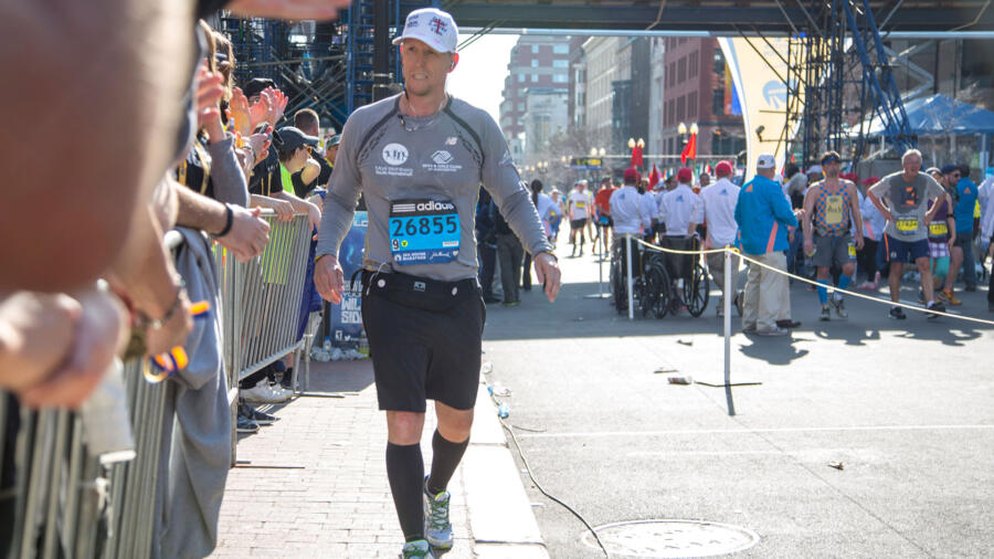 Jim finishes the race