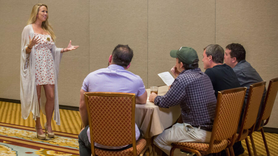 An applicant interviews for a job at Wahlburgers