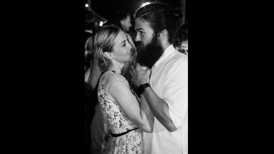 Jessica and Jep Robertson dance at their nephew John Luke's wedding