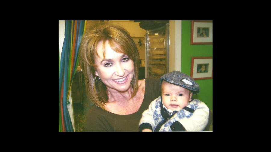 Jessica Robertson's mother Kathy holds River Robertson as a baby