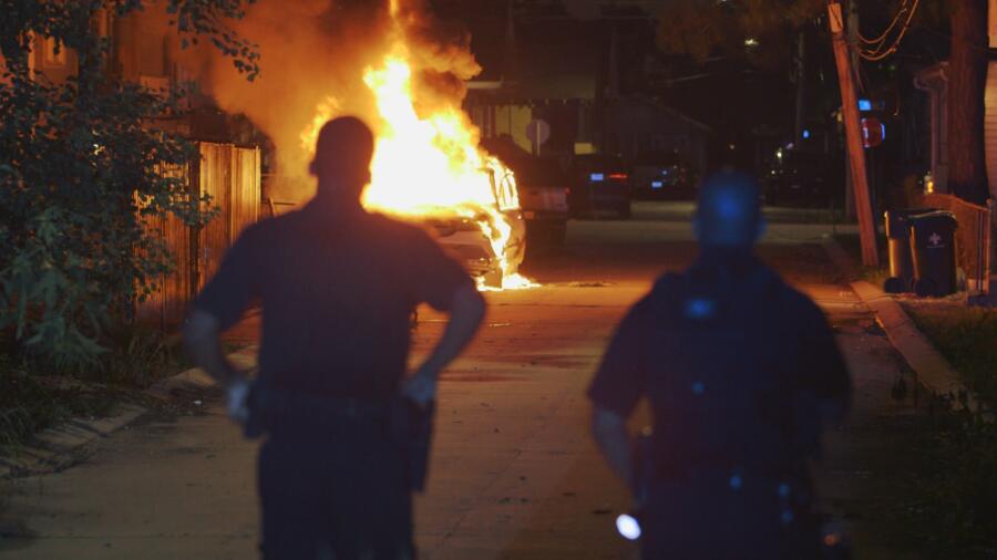 Victor Gant and "P" on the scene of a fire