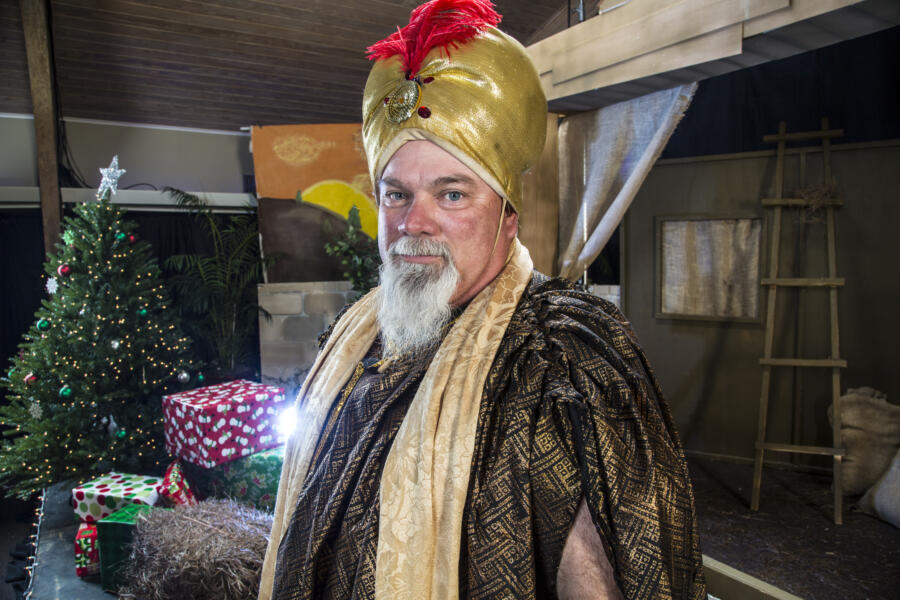 Godwin as a Wise Man in the Nativity play