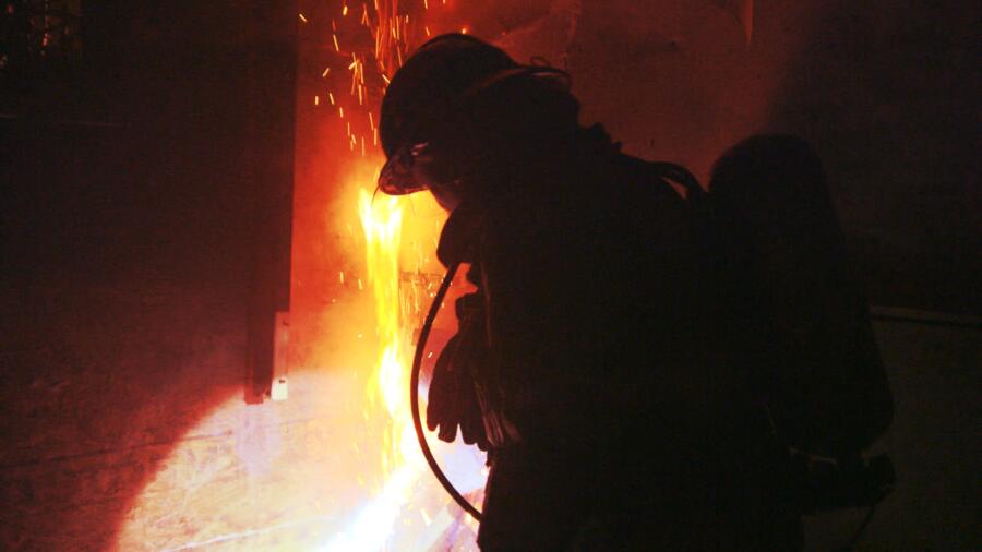 Firefighter on the scene