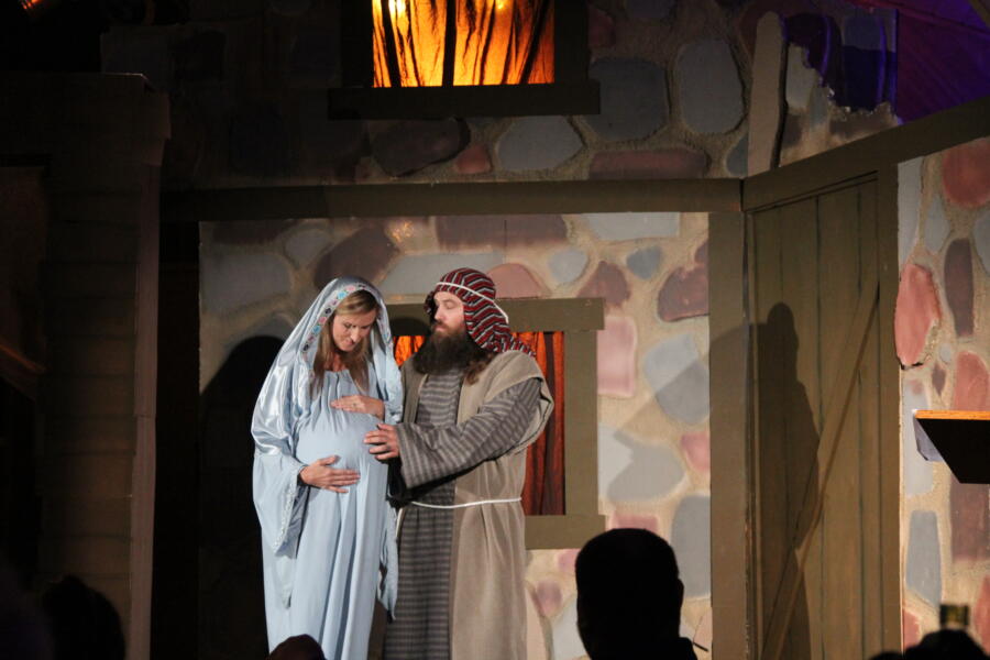 Korie and Willie as Mary and Joseph in the Nativity play