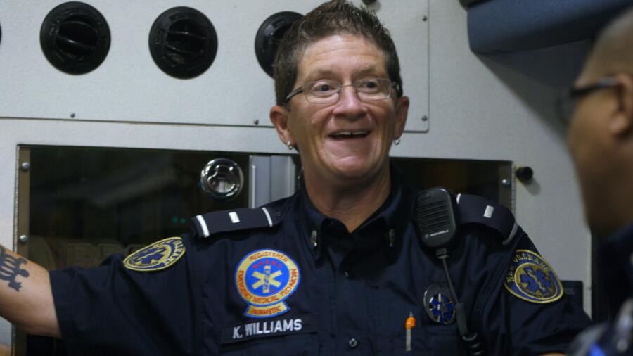 Keeley and Titus have a laugh