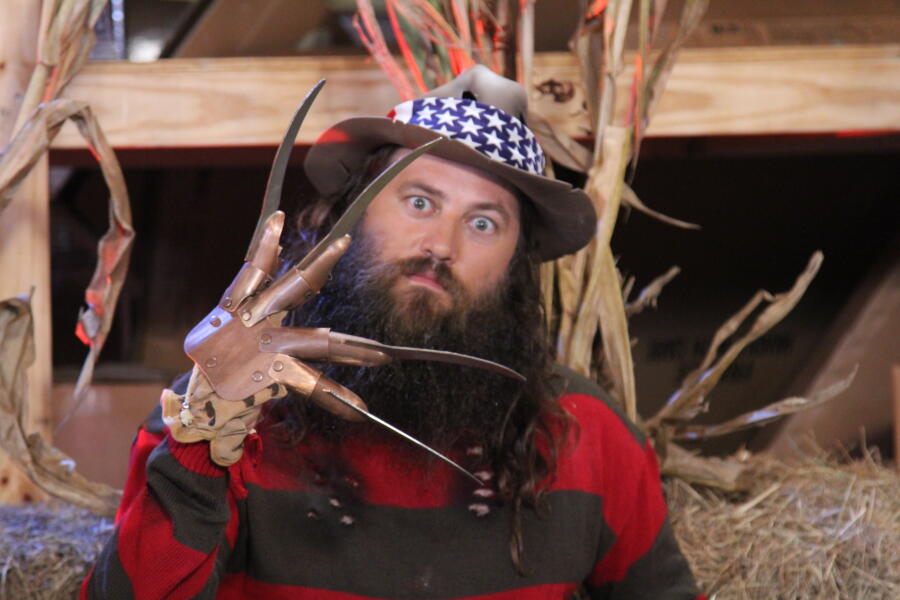 Willie does his best Freddy Krueger impression. He says his favorite part of Halloween is "scaring the crap out of little kids."