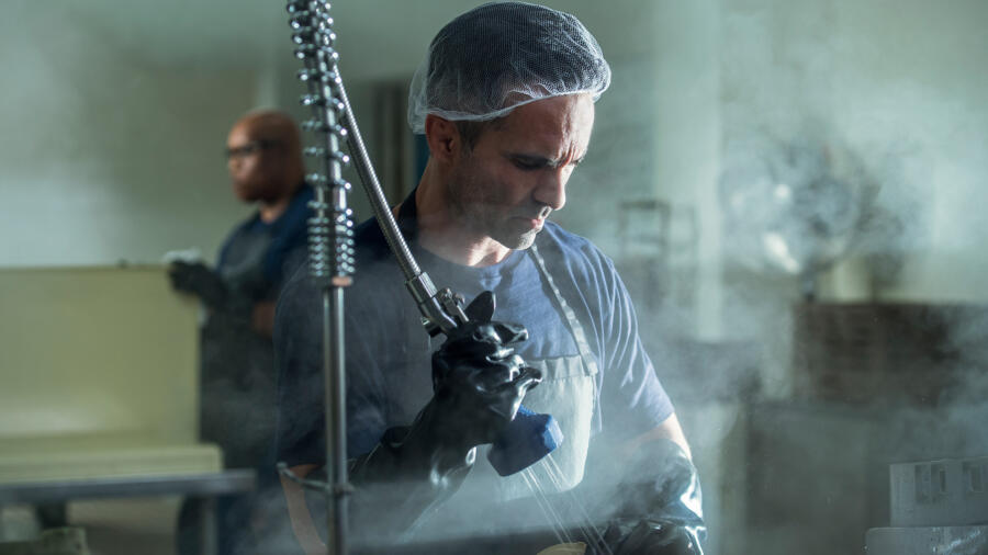 Romero works in the prison kitchen.