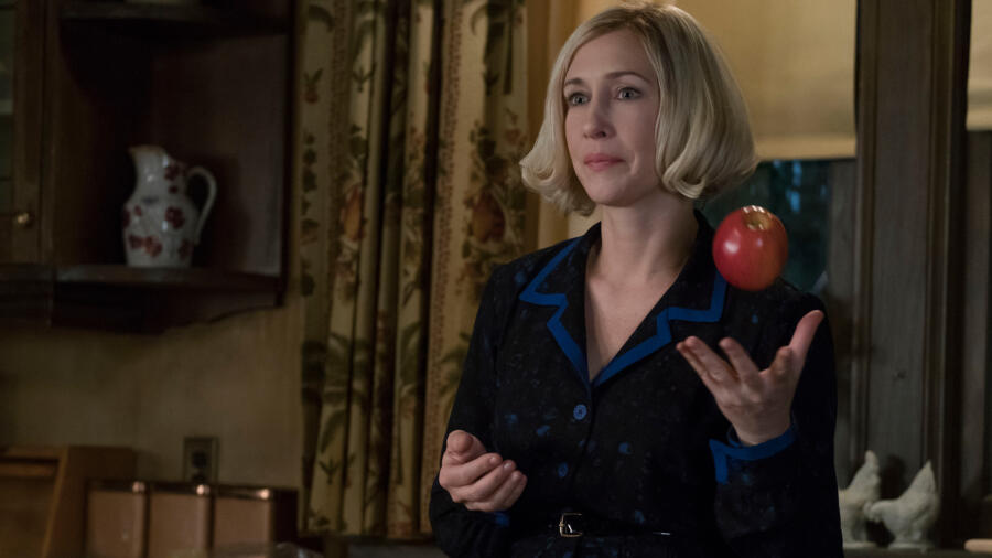 Sandwich made, Norman leaves the kitchen. Behind him, Mother asks, "If I'm not here, then why am I here?"