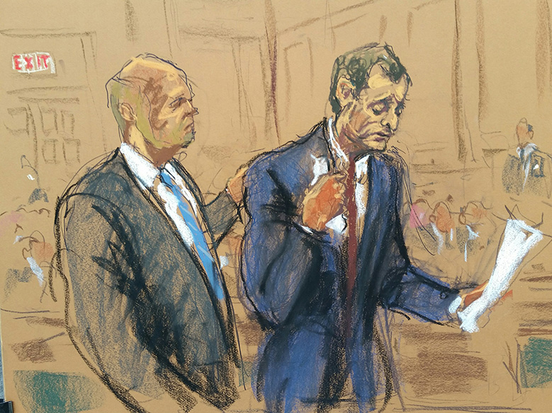 Anthony Weiner courtroom sketch