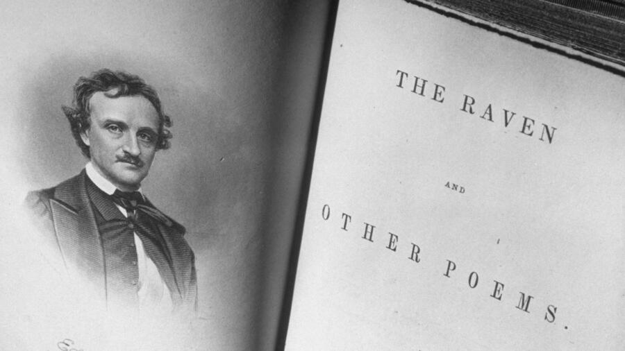 Closeup of Edgar Allen Poe's book The Raven and Other Poems. Photo credit: Photo by Herbert Gehr/ The LIFE Collection/Getty Images