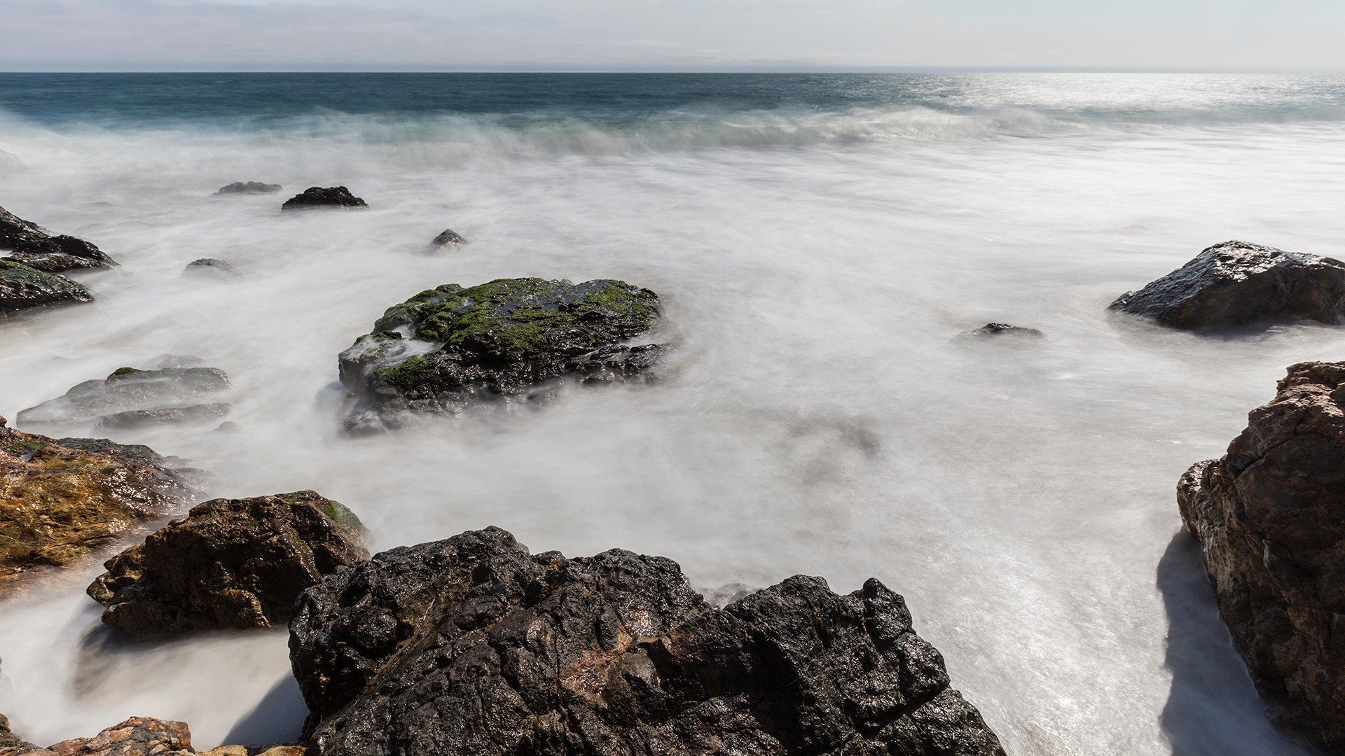 The rocky surf of Point Dume.