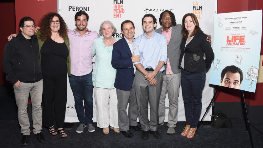 Producers Christopher Clements and Julie Goldman, Walter Suskind, Cornelia Suskind, author Ron Suskind, Owen Suskind, filmmaker Roger Ross Williams and producer Molly Thompson