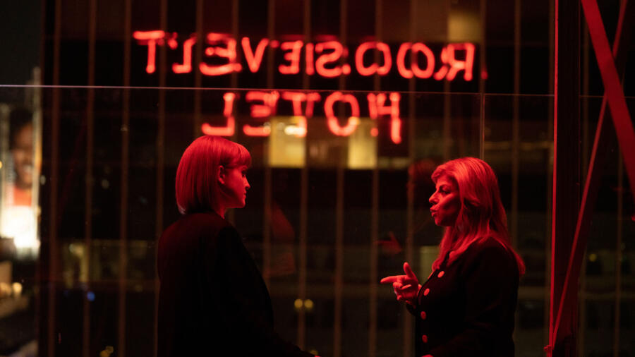 Kelly Osbourne and Kim Russo at Hotel Roosevelt on Celebrity Ghost Stories