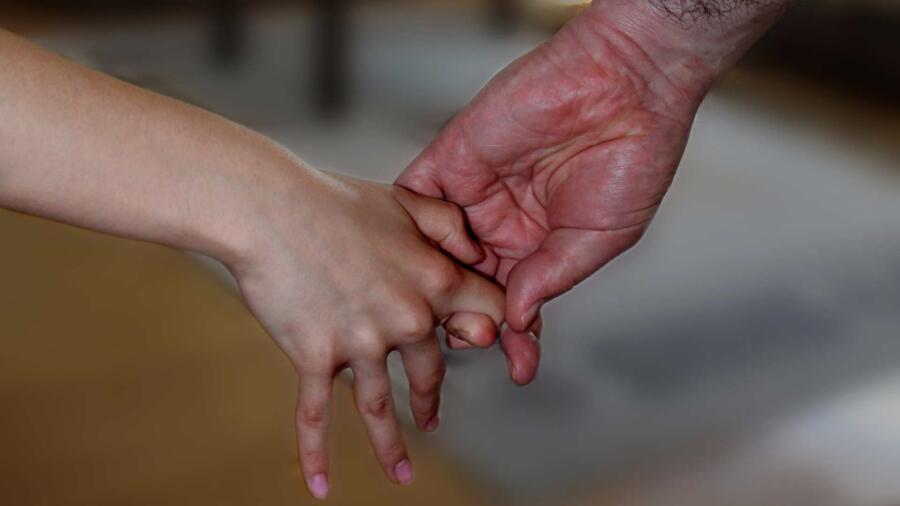 Conceptual photo of a man with his daughter