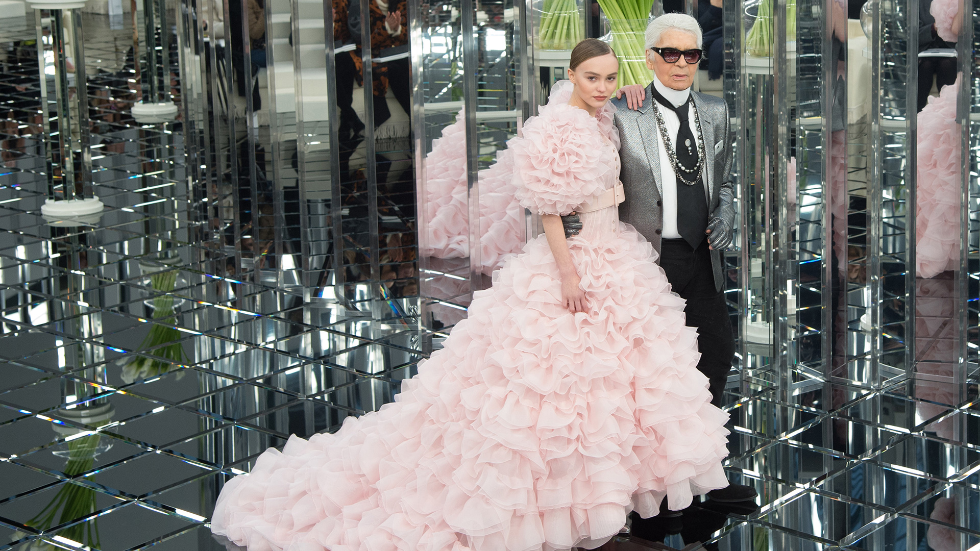 Lily-Rose Depp and Karl Lagerfeld