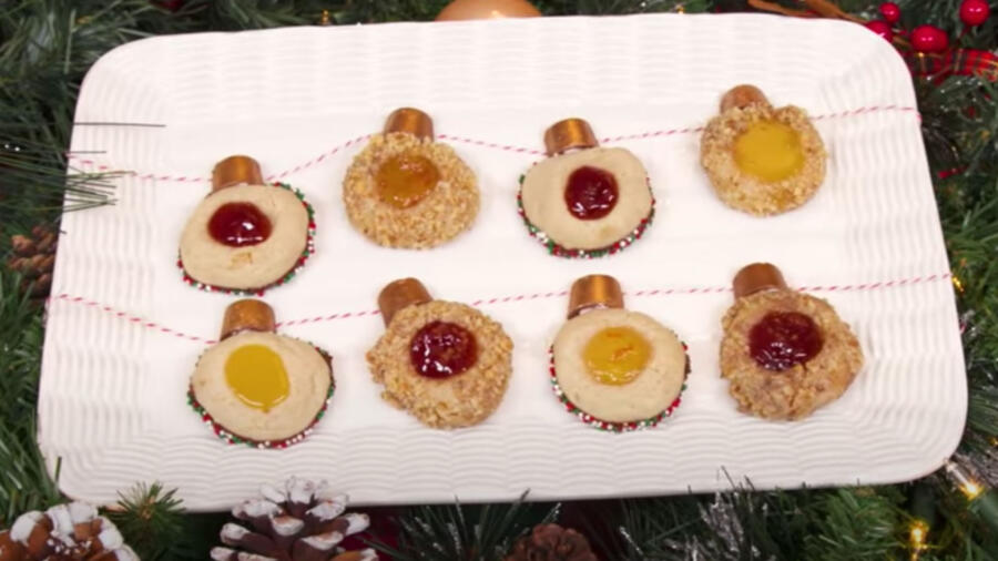 Thumbprint Holiday Lights Cookies