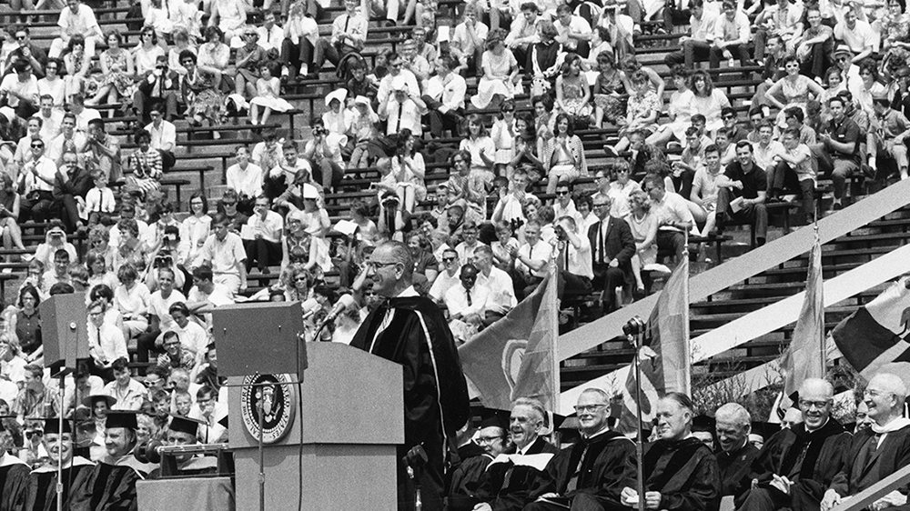 President Johnson speech at the University of Michigan