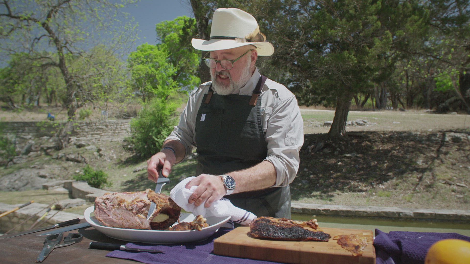 Five Spice Roasted Goose and Grilled Striped Bass